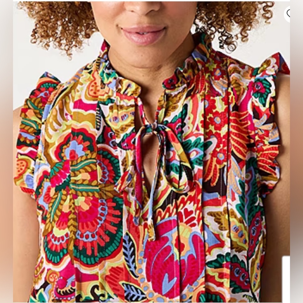 NWT Red multi Maia women’s short sleeve shift dress